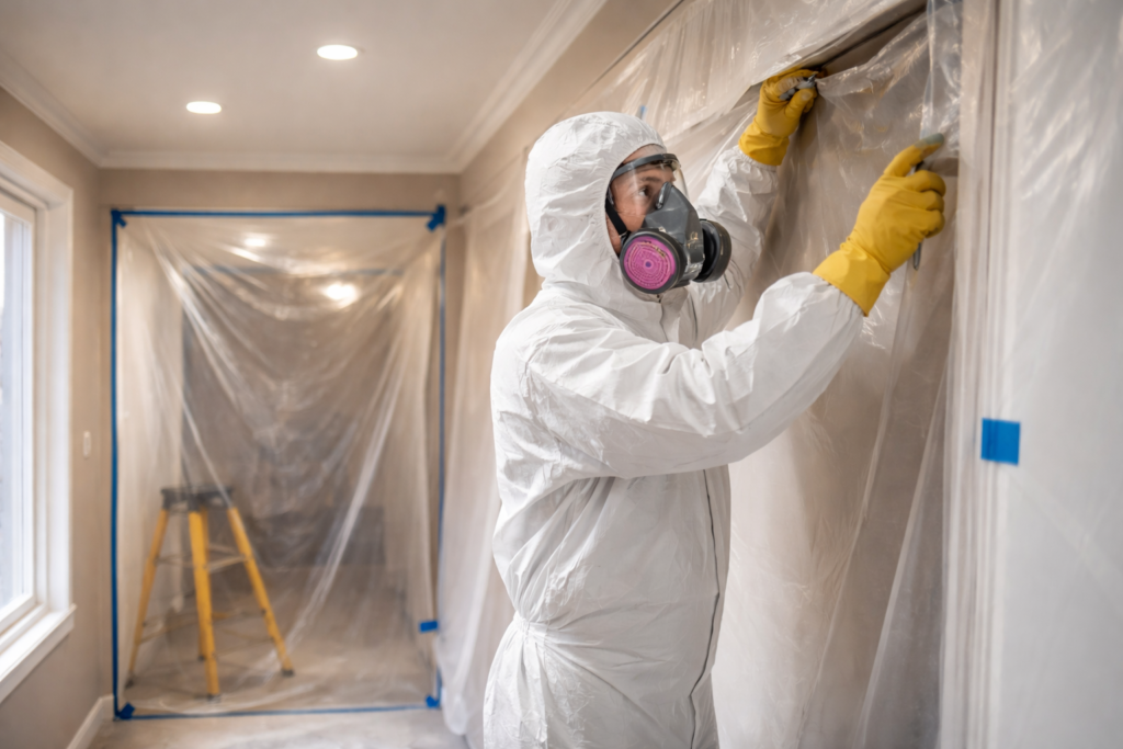 Calgary Home Interior During Safe Abatement Work