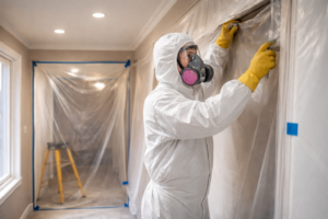Calgary Home Interior During Safe Abatement Work