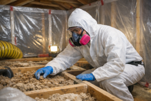 Asbestos and Mold Remediation Technician at Work