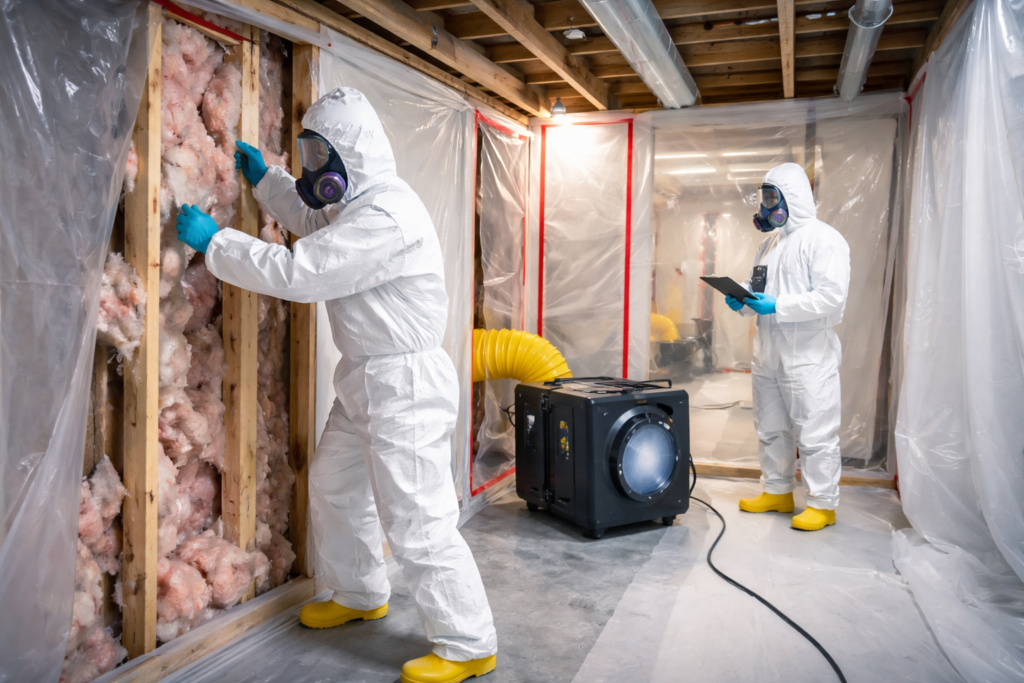 Asbestos and Mold Removal in Residential Basement