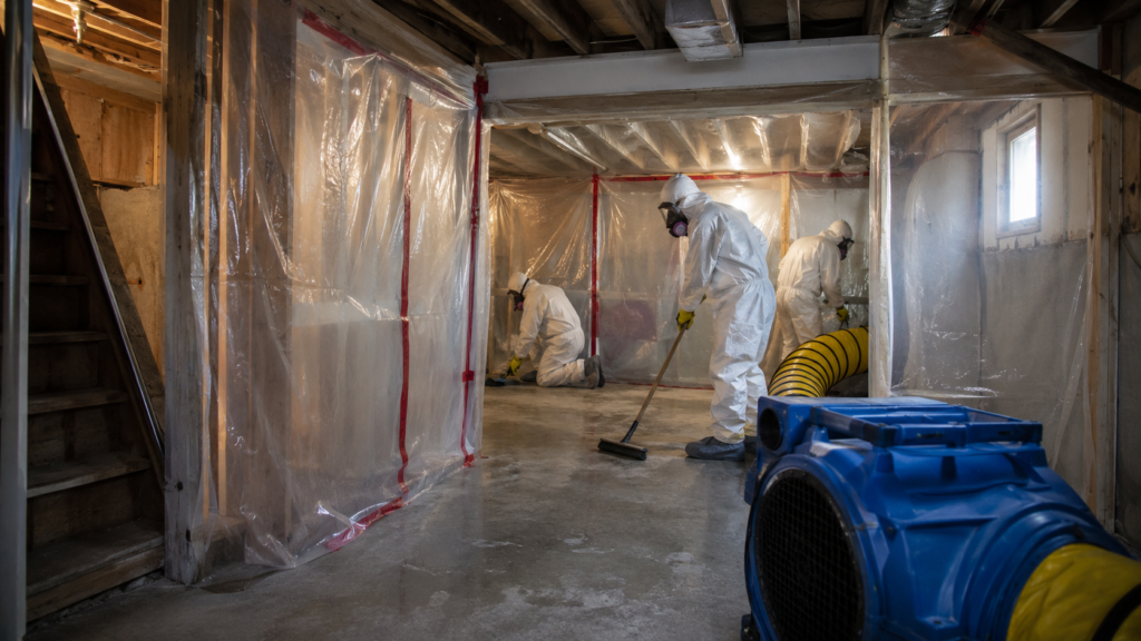 Mold Remediation Team in Older Home