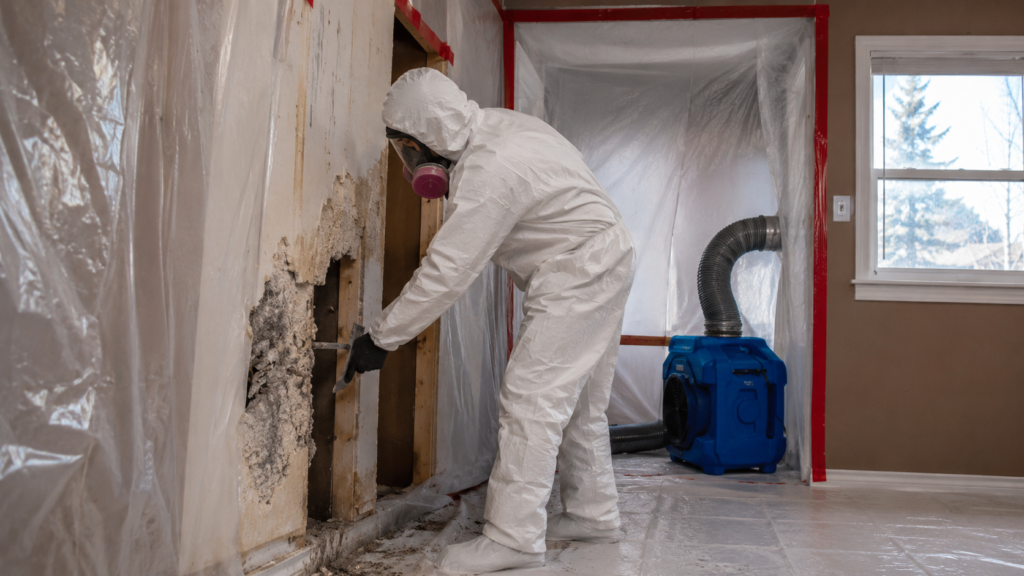 Certified Technician Performing Asbestos Abatement